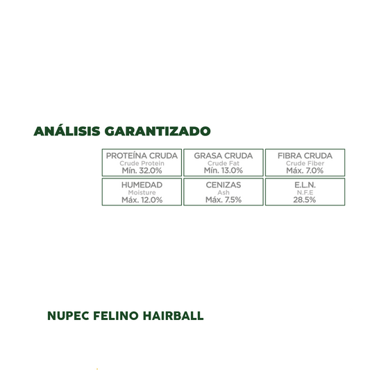 Alimento Felino Hairball (Gato) | NUPEC