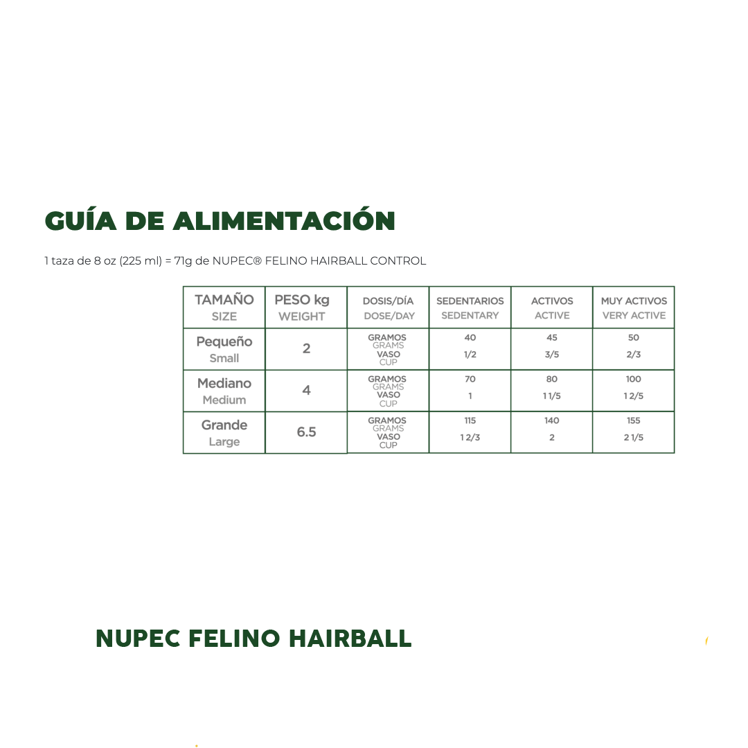 Alimento Felino Hairball (Gato) | NUPEC